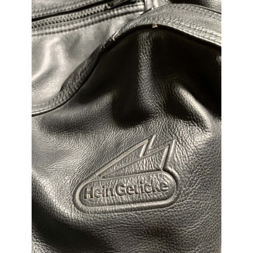 VINTAGE HEIN GRICKE BIKER LEATHER JACKET HARLEY DAVIDSON SIZE 40W - Picture 10 of 12